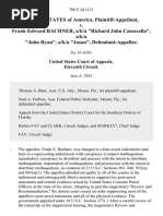 United States v. Frank Edward Bachner, A/K/A "Richard John Cassarella", A/K/A "John Ryan", A/K/A "Jason", 706 F.2d 1121, 11th Cir. (1983)