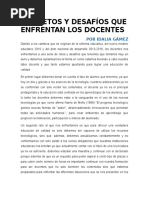 Los Retos y Desafíos Que Enfrentan Los Docentes