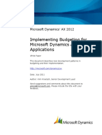 Implementing Budgeting For Microsoft Dynamics AX 2012 Applications AX 2012