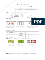 EVALUACION Multiplicacion TERCERO BASICO