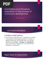 Summative and Formative Evaluation in The Process of Curriculum Development