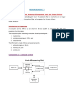 Introduction To Computers, Anatomy of Computers, Input and Output Devices