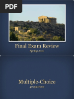 Final Exam Review: Spring 2010