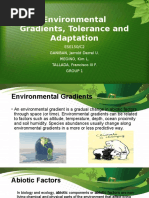 Environmental Gradients, Tolerance and Adaptation, Threats To The Environment