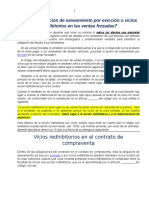 Obligación de Saneamiento Por Evicción o Vicios Redhibitorios