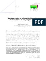 Las Áreas Verdes en La Ciudad de México. Las Diversas Escalas de Una Geografía Urbana