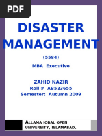 Semester III Assgn I Disaster Management