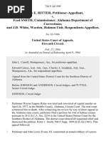 Wayne E. Ritter v. Fred Smith, Commissioner, Alabama Department of Corrections and J.D. White, Warden, Holman Unit, 726 F.2d 1505, 11th Cir. (1984)