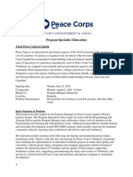 Peace Corps Vacancy Announcement Program Specialist Education July 25