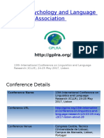 13th International Conference On Linguistics and Language Research (ICLLR), 24-25 May 2017, Lisbon