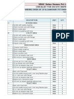 VBHC Value Homes PVT LTD.: Checklist For On Site Inspection Handing Over of CP & Sanitary Fittings (Commissioning)