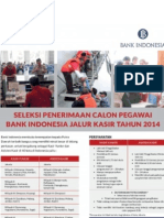 Seleksi Penerimaan Calon Pegawai Bank Indonesia Jalur Kasir Tahun 2014 - Bank Sentral Republik Indonesia 15 Agustus 2014