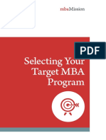 Selecting Your Target MBA Program