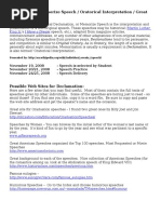 Declamation Speech Rubric