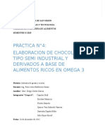 Elaboracion de Chocolate de Tipo Semi Industrial y Derivados A Base de Alimentos Ricos en Omega 3