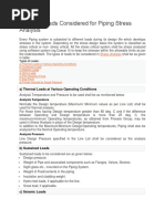 Basic Load Cases Used For Piping Stress Analysis PDF