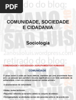 Sociologia - Comunidade Sociedade e Cidadania