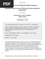 Aravinthan Balasubramanrim v. Immigration and Naturalization Service, 143 F.3d 157, 3rd Cir. (1998)