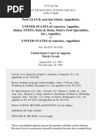 Paul Gluck and Ina Gluck v. United States of America, Sidney Stein Stein & Stein Stein's Foot Specialties, Inc. v. United States, 771 F.2d 750, 3rd Cir. (1985)