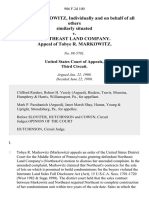 Tobye R. MARKOWITZ, Individually and On Behalf of All Others Similarly Situated v. Northeast Land Company. Appeal of Tobye R. MARKOWITZ