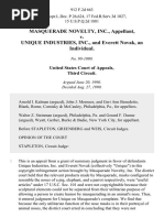 Masquerade Novelty, Inc. v. Unique Industries, Inc., and Everett Novak, An Individual, 912 F.2d 663, 3rd Cir. (1990)