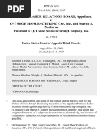 National Labor Relations Board v. Q-T Shoe Manufacturing Co., Inc., and Martin S. Nadler As President of Q-T Shoe Manufacturing Company, Inc, 409 F.2d 1247, 3rd Cir. (1969)