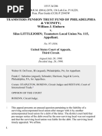 Teamsters Pension Trust Fund of Philadelphia & Vicinity William J. Einhorn v. Silas LITTLEJOHN Teamsters Local Union No. 115, Appellant