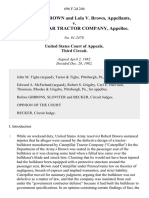 Robert Allen Brown and Lola v. Brown v. Caterpillar Tractor Company, 696 F.2d 246, 3rd Cir. (1982)