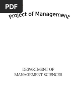 Department of Management Sciences