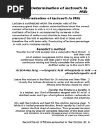 Determination of Lactose