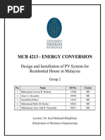 Design and Installation of PV System For Residential House in Malaysia (Energy Conversion - Coursework)