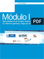 Módulo I Aprendizaje de La Lengua Materna L1 Idioma Garífuna, Maya y Xinca