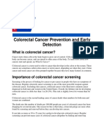 Colorectal Cancer Prevention and Early Detection