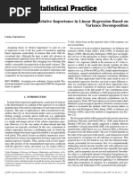 Statistical Practice: Estimators of Relative Importance in Linear Regression Based On Variance Decomposition