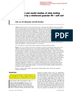 Key Words: Model Tests, Footing, Bearing Capacity, Granular Fill, Clays, Finite Elements, Geotextiles