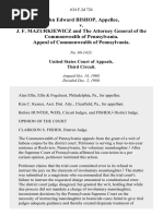 John Edward Bishop v. J. F. Mazurkiewicz and The Attorney General of The Commonwealth of Pennsylvania. Appeal of Commonwealth of Pennsylvania, 634 F.2d 724, 3rd Cir. (1980)