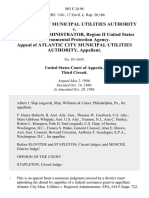 Atlantic City Municipal Utilities Authority v. Regional Administrator, Region II United States Environmental Protection Agency. Appeal of Atlantic City Municipal Utilities Authority, 803 F.2d 96, 3rd Cir. (1986)