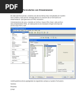 Creación de Formularios Con Dreamweaver