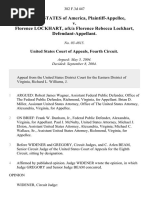 United States v. Florence Lockhart, A/K/A Florence Rebecca Lockhart, 382 F.3d 447, 4th Cir. (2004)