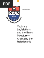 Ordinary Legislation and The Basic Structure - Analyzing The Relationship