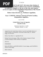 Robert Alan Lillie, Sr. v. Gary T. Dixon Attorney General of North Carolina, 7 F.3d 224, 4th Cir. (1993)