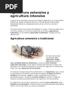 Agricultura Extensiva y Agricultura Intensiva