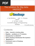 The Solution For Big Data Hadoop