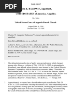 John E. Baldwin v. United States, 260 F.2d 117, 4th Cir. (1958)