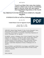 The Fireman's Fund Insurance Company v. United States, 66 F.3d 315, 4th Cir. (1995)