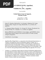 Blue Ridge Bank v. Veribanc, Inc., 755 F.2d 371, 4th Cir. (1985)