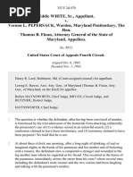 Eddie White, Sr. v. Vernon L. Pepersack, Warden, Maryland Penitentiary, The Hon. Thomas B. Finan, Attorney General of The State of Maryland, 352 F.2d 470, 4th Cir. (1965)