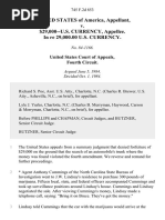 United States v. $29,000 - U.S. Currency, in Re 29,000.00 U.S. Currency, 745 F.2d 853, 4th Cir. (1984)