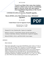 United States v. Mario Jones, A/K/A Mario Dufreen Jones, 96 F.3d 1439, 4th Cir. (1996)