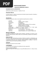 Especificacion Técnica - Mobiliario